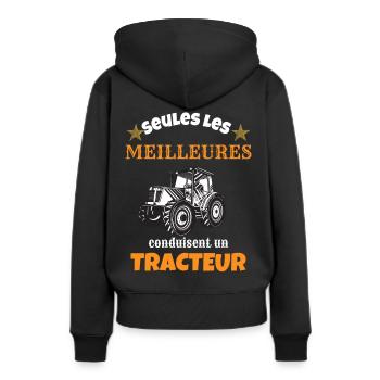 Seul les meilleures conduisent tracteur cadeau - Sweat à capuche Premium bio Femme - noir - Dos - Julia (174cm)