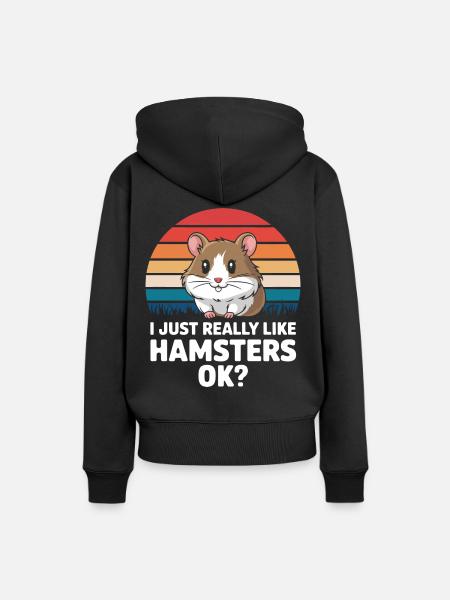 Hamster - Frauen Premium Bio Hoodie - Schwarz
