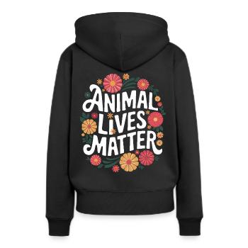 Végétarien Végétalien Végétarien Végétarien - Sweat à capuche Premium bio Femme - noir - Dos - Julia (174cm)