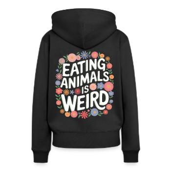 Végétarien Végétalien Végétarien Végétarien - Sweat à capuche Premium bio Femme - noir - Dos - Julia (174cm)