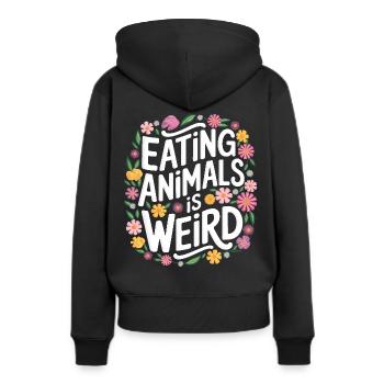 Végétarien Végétalien Végétarien Végétarien - Sweat à capuche Premium bio Femme - noir - Dos - Julia (174cm)