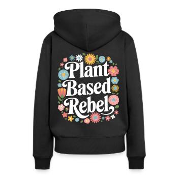 Végétarien Végétalien Végétarien Végétarien - Sweat à capuche Premium bio Femme - noir - Dos - Julia (174cm)