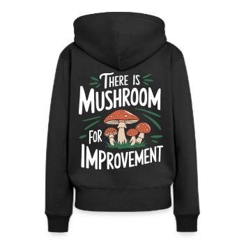Champignons Champignons Champignon Champignon - Sweat à capuche Premium bio Femme - noir - Dos - Julia (174cm)