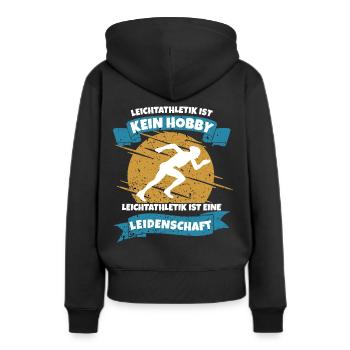Leichtathletik - Frauen Premium Bio Hoodie - Schwarz - Hinten - Julia (174cm)