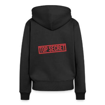 Top secret - Sweat à capuche Premium bio Femme - noir - Dos - Julia (174cm)