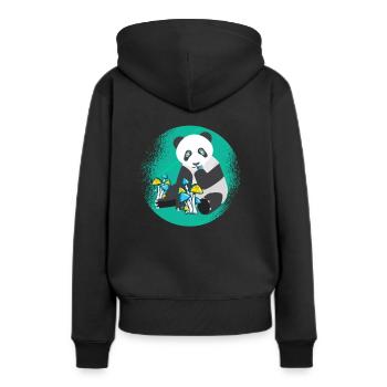 Psytrance Mushroom Psychedelic Techno Music Shirt - Women’s Premium Organic Hoodie - black - Back - Julia (174cm)