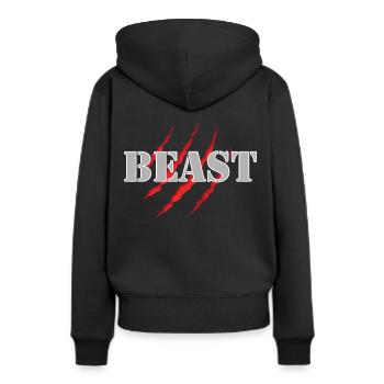 Beast - Frauen Premium Bio Hoodie - Schwarz - Hinten - Julia (174cm)
