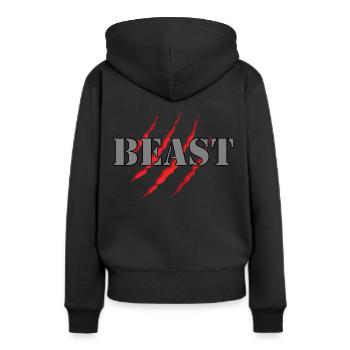 Beast - Frauen Premium Bio Hoodie - Schwarz - Hinten - Julia (174cm)