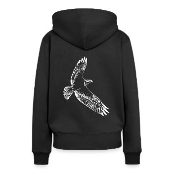 Falke im Flug - Frauen Premium Bio Hoodie - Schwarz - Hinten - Julia (174cm)