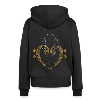 Touches de basse et guitare basse - Sweat à capuche Premium bio Femme - noir - Dos - Julia (174cm)