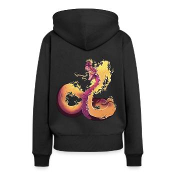 Feuerschlange - Frauen Premium Bio Hoodie - Schwarz - Hinten - Julia (174cm)
