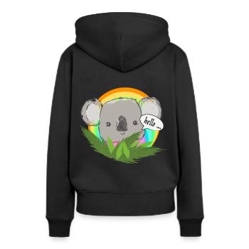 Koala im Regenbogenkreis - Frauen Premium Bio Hoodie - Schwarz - Hinten - Julia (174cm)