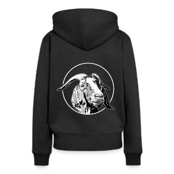 Chèvres - éventail de chèvres - chèvre - Sweat à capuche Premium bio Femme - noir - Dos - Julia (174cm)