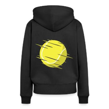 Balle de tennis - Sweat à capuche Premium bio Femme - noir - Dos - Julia (174cm)