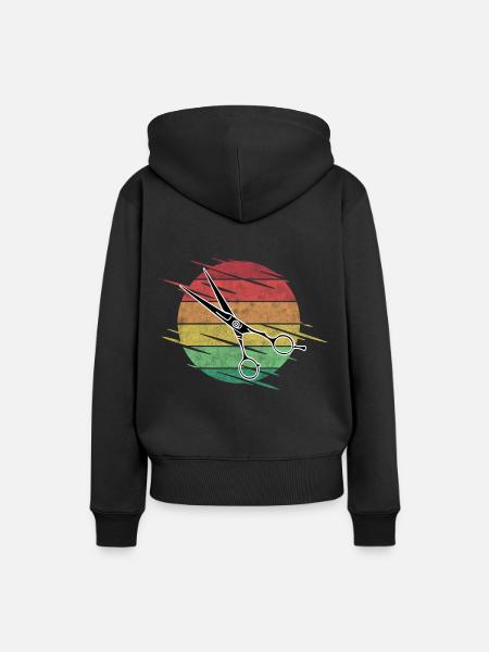 Friseur Schere - Frauen Premium Bio Hoodie - Schwarz