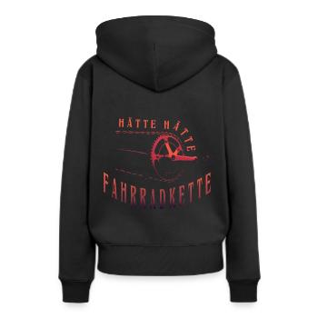 hätte hätte Fahradkette - Frauen Premium Bio Hoodie - Schwarz - Hinten - Julia (174cm)