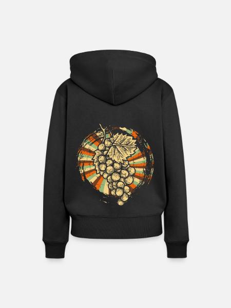 Trauben Winzer - Frauen Premium Bio Hoodie - Schwarz
