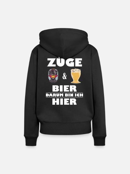 Zug und Bier Fan - Frauen Premium Bio Hoodie - Schwarz