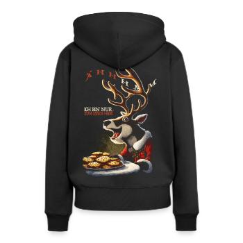 Lustiges Rentier Weihnachten Kekse - Frauen Premium Bio Hoodie - Schwarz - Hinten - Julia (174cm)
