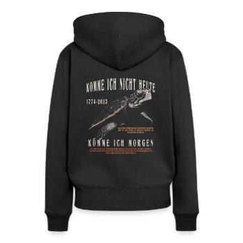 Schildkröte komme ich nicht heute komme ich morgen - Frauen Premium Bio Hoodie - Schwarz - Hinten - Julia (174cm)