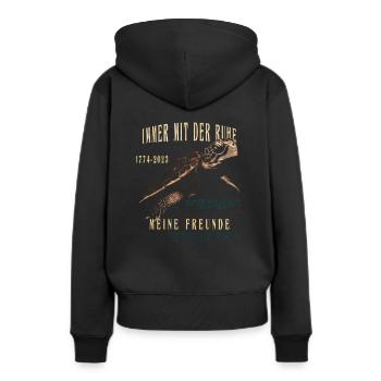 faule Schildkröte immer mit der ruhe - Frauen Premium Bio Hoodie - Schwarz - Hinten - Julia (174cm)