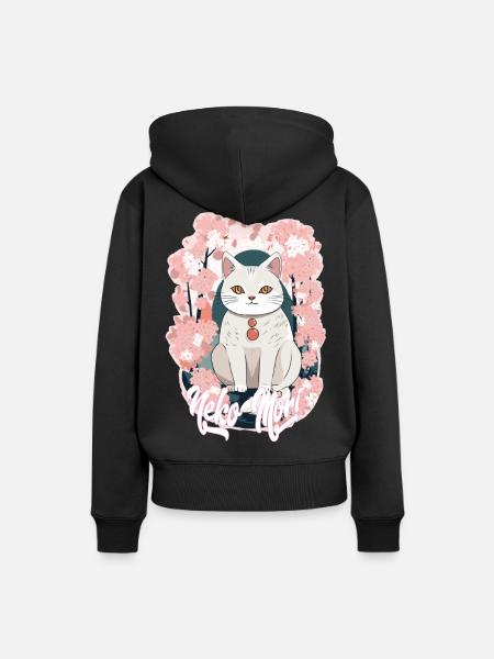 NekoMori Sakura - Frauen Premium Bio Hoodie - Schwarz