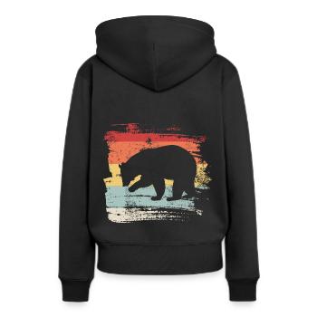 Ours ours brun - Sweat à capuche Premium bio Femme - noir - Dos - Julia (174cm)