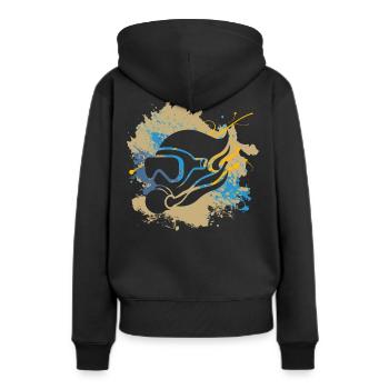 Taucher scuba diving unterwasser tauchschule - Frauen Premium Bio Hoodie - Schwarz - Hinten - Julia (174cm)