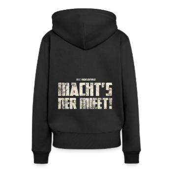 Ner Mieet ! Origines - Sweat à capuche Premium bio Femme - noir - Dos - Julia (174cm)