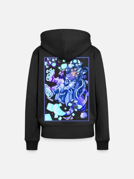 Yu-KI in Cyberspace - Frauen Premium Bio Hoodie - Schwarz