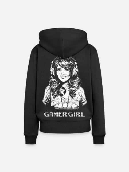 Gamer Girl - white - Women’s Premium Organic Hoodie - black
