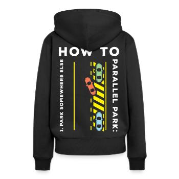 Auto stationnement Auto-école - Sweat à capuche Premium bio Femme - noir - Dos - Julia (174cm)