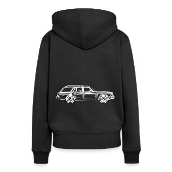 Longue voiture combinée - Sweat à capuche Premium bio Femme - noir - Dos - Julia (174cm)