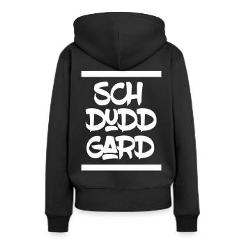 Stuttgart Schwaben Schwabe Schwäbisch Schwäbischer - Frauen Premium Bio Hoodie - Schwarz - Hinten - Julia (174cm)