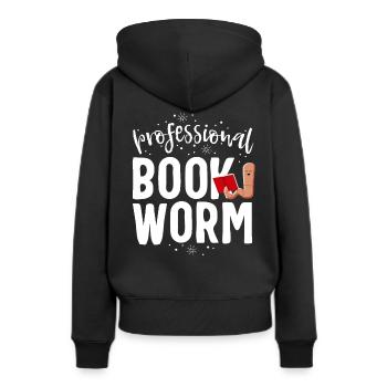 Professionelle Bibliothek für Bücherwurm-Bibliothekare - Frauen Premium Bio Hoodie - Schwarz - Hinten - Julia (174cm)
