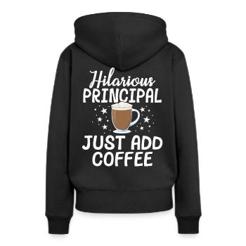 Hilarious Principal Addieren Sie einfach Kaffeeschule - Frauen Premium Bio Hoodie - Schwarz - Hinten - Julia (174cm)