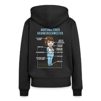 Anatomie einer Krankenschwester - Krankenpflegerin - Frauen Premium Bio Hoodie - Schwarz - Hinten - Julia (174cm)
