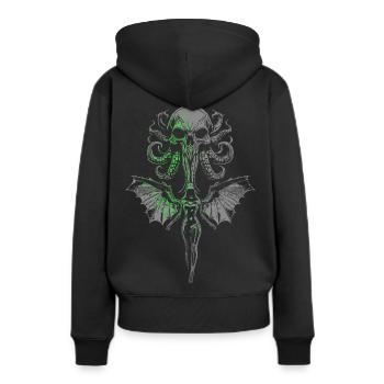 Ange déchu - Sweat à capuche Premium bio Femme - noir - Dos - Julia (174cm)