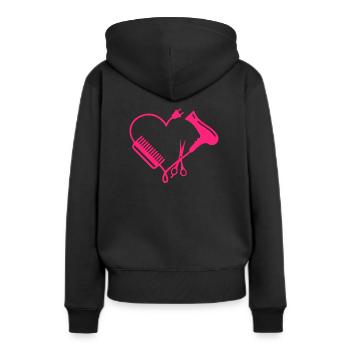 Friseur Herz Friseur - Frauen Premium Bio Hoodie - Schwarz - Hinten - Julia (174cm)