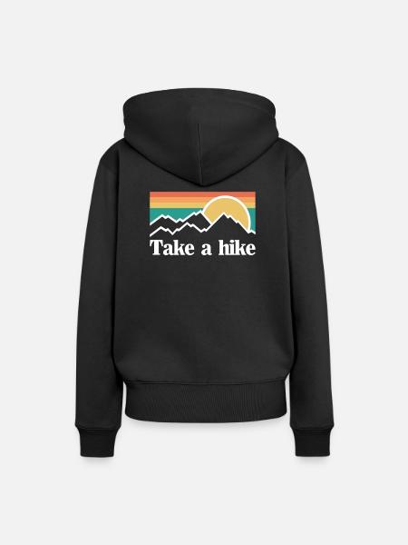 eine Wanderung machen - Frauen Premium Bio Hoodie - Schwarz