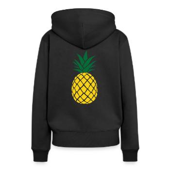 Ananas Ananas - Frauen Premium Bio Hoodie - Schwarz - Hinten - Julia (174cm)