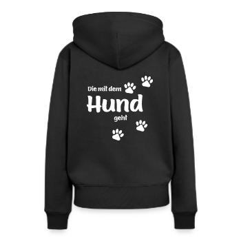 The With The Dog Goes - Women’s Premium Organic Hoodie - black - Back - Julia (174cm)