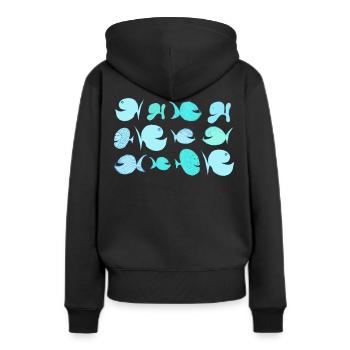 Poissons, mer du Sud, mer, maritim, Méditerranée Croatie - Sweat à capuche Premium bio Femme - noir - Dos - Julia (174cm)