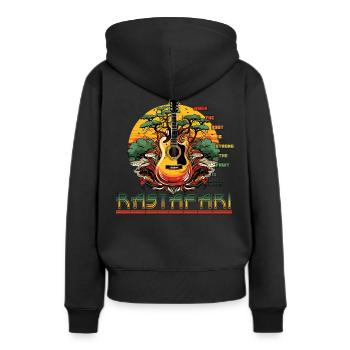 Fruit sucré à racine forte rastafari - Sweat à capuche Premium bio Femme - noir - Dos - Julia (174cm)
