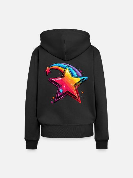 Stern magic superstar - Frauen Premium Bio Hoodie - Schwarz