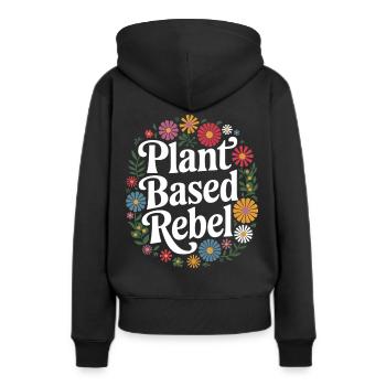 Végétarien Végétalien Végétarien Végétarien - Sweat à capuche Premium bio Femme - noir - Dos - Julia (174cm)