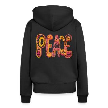 Peace colors - Women’s Premium Organic Hoodie - black - Back - Julia (174cm)