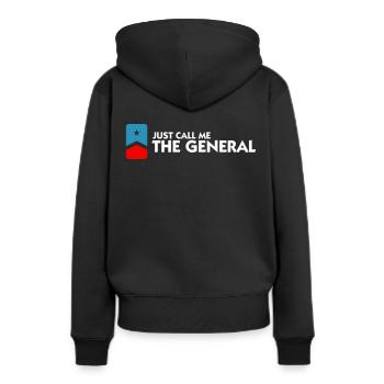 Appelez-moi au général - Sweat à capuche Premium bio Femme - noir - Dos - Julia (174cm)