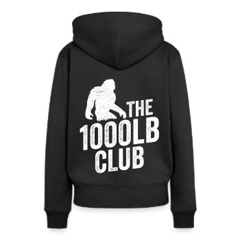 1000 Pfund Club Member TShirt, Sasquatch - Frauen Premium Bio Hoodie - Schwarz - Hinten - Julia (174cm)