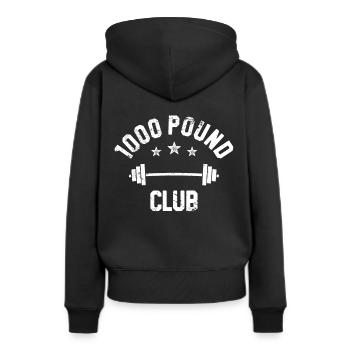 Retro Vintage Club-T-Shirt mit 1000 Pfund, - Frauen Premium Bio Hoodie - Schwarz - Hinten - Julia (174cm)